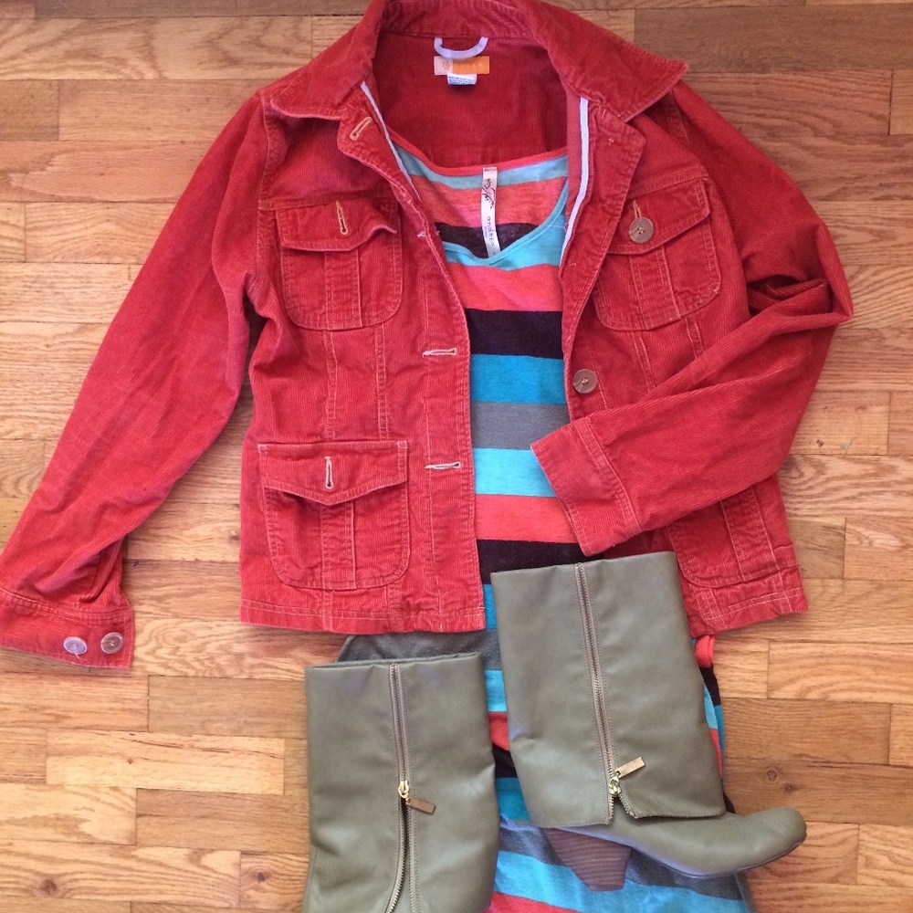 Tulle burnt orange corduroy jacket